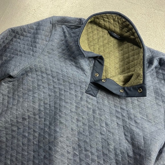 Marine Layer Other - Marine Layer Mens Corbet Quilted Reversible Snap Pullover Blue Olive Large